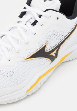 Mizuno WAVE STEALTH V - Handballschuh - White/black/lemonchrome -Mizuno 06d9dabc86334fcf929493380d538f08