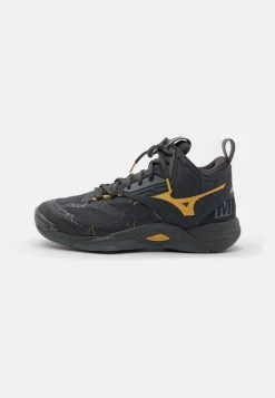 Mizuno WAVE MOMENTUM 2 MID - Volleyballschuh - Black Oyster/gold/iron Gate