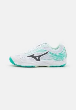 Mizuno BREAKSHOT 3 AC - Multicourt Tennisschuh - White/irongate/turquoise