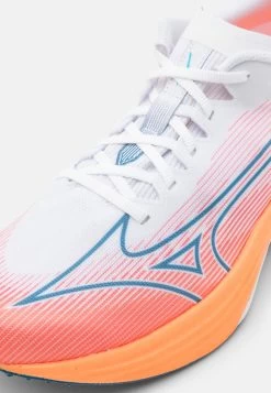 Mizuno WAVE REBELLION FLASH - Laufschuh Wettkampf - White/silver/light Orange -Mizuno 3da83da0bb6044b9bc9b58cb36f7e674