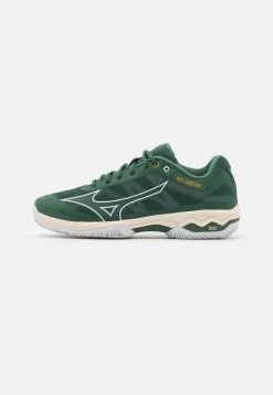 Mizuno WAVE EXCEED LIGHT - Tennisschuh Für Sandplätze - Pineneedle/white/papyrus