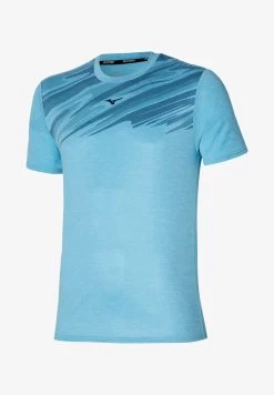 Mizuno LAUFS CORE GRAPHIC - T-Shirt Print - Maui Blue