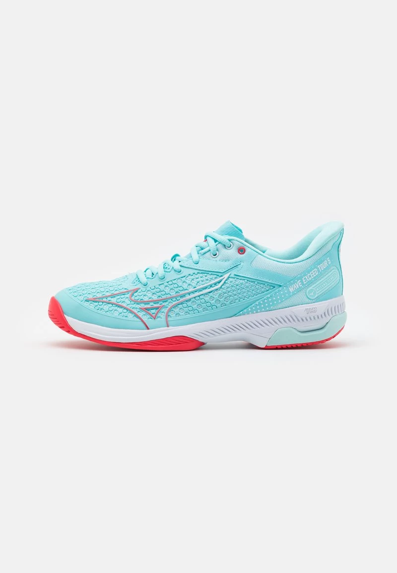 Mizuno WAVE EXCEED TOUR 5 AC - Multicourt Tennisschuh - Tanager Turquoise/fiery Coral/white 3 Mizuno WAVE EXCEED TOUR 5 AC - Multicourt Tennisschuh - Tanager Turquoise/fiery Coral/white