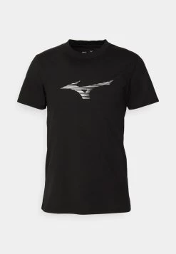 Mizuno ATHLETICS TEE - T-Shirt Print - Black -Mizuno 83770663c2c346aea0a43be66f08bd95
