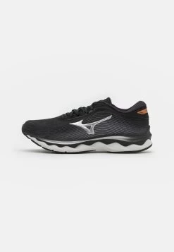 Mizuno WAVE SKY 5 - Laufschuh Neutral - Black/silver/orange Copper