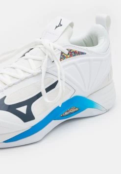 Mizuno WAVE MOMENTUM 2 - Volleyballschuh - White/spellbound/blue -Mizuno acbb6ed4302e48938e8244b61973224e