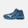 Mizuno WAVE VOLTAGE MID - Volleyballschuh - Dark Denim/white/blue Jasper -Mizuno c2eb080bbd0549e5b58e3c98d86ce410