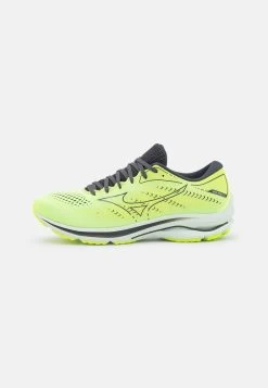 Mizuno WAVE RIDER 25 - Laufschuh Neutral - Neo Lime/ebony/misty Blue