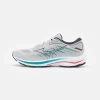 Mizuno WAVE RIDER 25 - Laufschuh Neutral - Oyster Mushroom/black/ignition Red