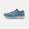 Mizuno WAVE INSPIRE 19 - Laufschuh Stabilität - Provincial Blue/white/light Orange