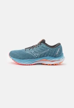 Mizuno WAVE INSPIRE 19 - Laufschuh Stabilität - Provincial Blue/white/light Orange