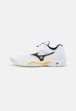Mizuno WAVE STEALTH V - Handballschuh - White/black/lemonchrome